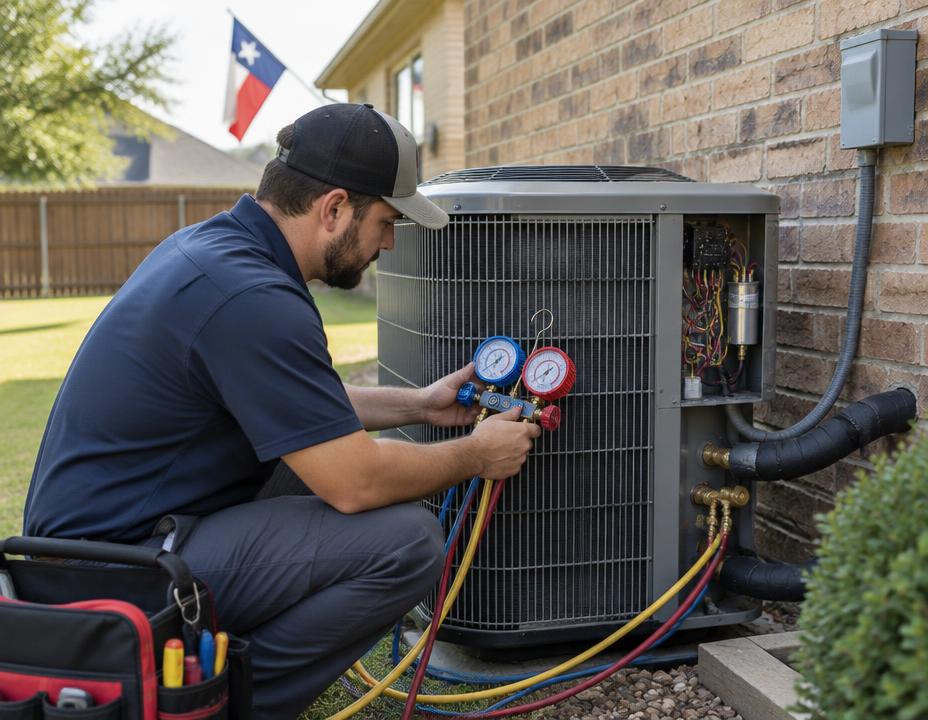 AC & HVAC professional at work